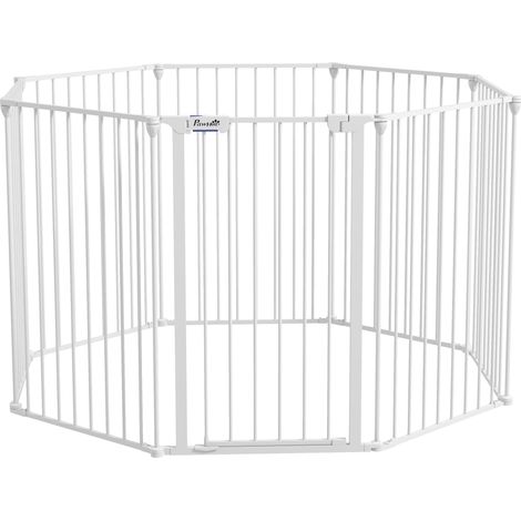 Parc pour chiots, 90 cm de haut, barrière de sécurité, 8 panneaux, pliable, enclos extérieur avec système de verrouillage pour chiens