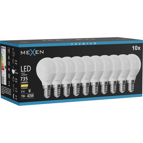 Mexen Nova 10x Ampoule LED E14, G45, 7W, Chaude - 3000K, 735 lm - L101-E14-0730-01x10 (1/3)