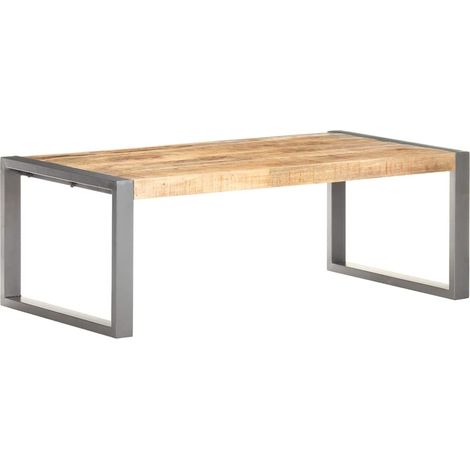 vidaXL Mesa de centro madera de mango rugosa 110x60x40 cm (1/5)