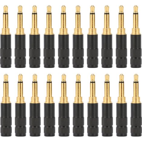 20 Stück 3,5-mm-Mono-Klinkenstecker (männlich) für die Reparatur von HiFi-Audiokabeln (1/5)