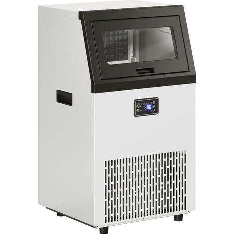 Commercial Ice Maker, 55kg/24h, Stainless Steel, 13kg Storage (1/5)