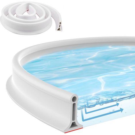 2M Joint Porte Douche, Autocollant Seuil de Douche Barrage d'eau, Caoutchouc Joint de Douche, Barriere de Douche Anti Débordement, Résistant Aux Moisissures pour Douche sans Cadre et Cuisine (1/5)