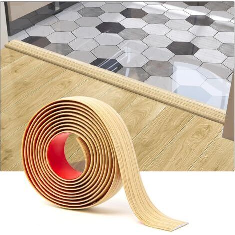 1 selbstklebende Übergangsleiste für Laminatböden, strapazierfähiges PVC, Innenausstattung, Espengelb (1/5)