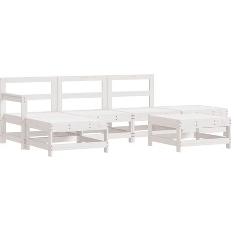 Maison Exclusive - Set Salotto da Giardino 6 pz Bianco in Legno Massello di Pino (1/5)