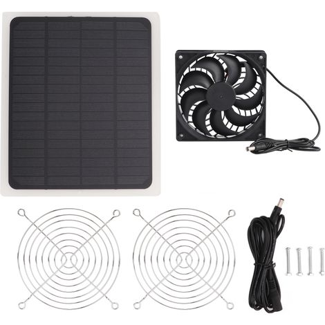 Kit de ventilateur solaire étanche de 10 W pour abri à chiens, poulailler ou serre. (1/5)