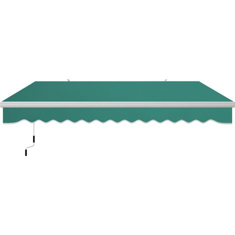 Außenmarkise aus Metall und Aluminium, 4 x 2,5 m, dunkelgrün