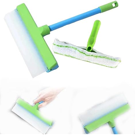 Raclette de Nettoyage de fenêtre, avec raclette en Silicone et kit d'outils en Microfibre pour Douche, Verre, Miroir, Porte, Voiture