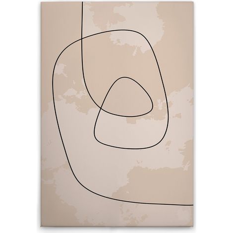 Leinwandbild Minimalistisch Skandinavisch M1-No.51563 - Kunstdruck auf Leinwand in Beige Schwarz - Wandbild 30 x 45 cm (1/5)