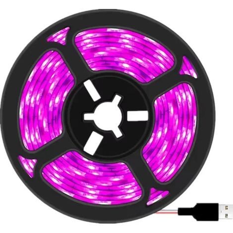 Lampes de croissance pour plantes (Prise USB, étanche, 1 m) Lampe de croissance LED USB 5 V, 60 LED/m, spectre complet, pour la croissance des plantes et des semis de légumes (1/5)