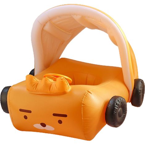 Bouée de natation enfant avec auvent pare-soleil, siège auto pour voiture, jaune, 1 pièce - KZQ (1/5)