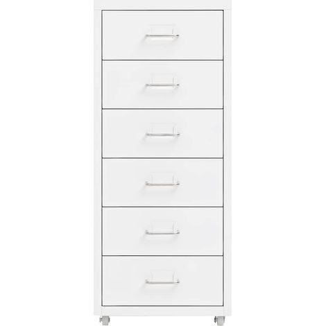 Maison Exclusive - Armario archivador móvil metal blanco 28x41x69 (1/5)
