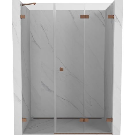 Mexen Lunar-F porta doccia pieghevole destra 110 cm, trasparente, rame spazzolato - 836S-110-050-65-00-P (1/5)