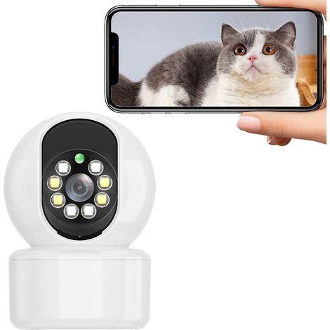 NineClouds Caméra WiFi intérieure de sécurité à domicile caméra panoramique à 360 degrés, moniteur de caméra domestique HD 1080P (1/5)