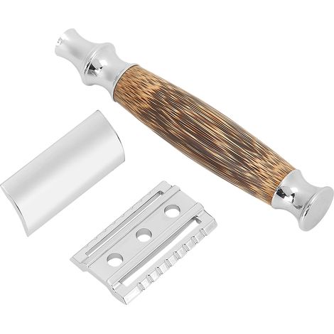 Rasoir Manuel Professionnel pour Hommes avec Manche en Bambou - Tondeuse à Barbe et Corps Portable (1/5)