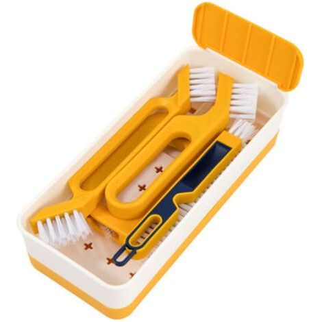 Set of 4 Gap Cleaning Brushes – Yellow – For Joints, Corners and Grooves (Kitchen/Home) (1/5)