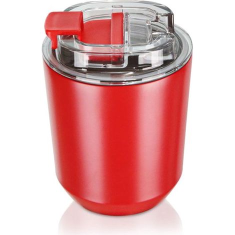 Taza térmica con tapa, Taza de viaje para café, Taza de acero inoxidable con aislamiento al vacío, Reutilizable, Color blanco roto, 380 ml (1/5)