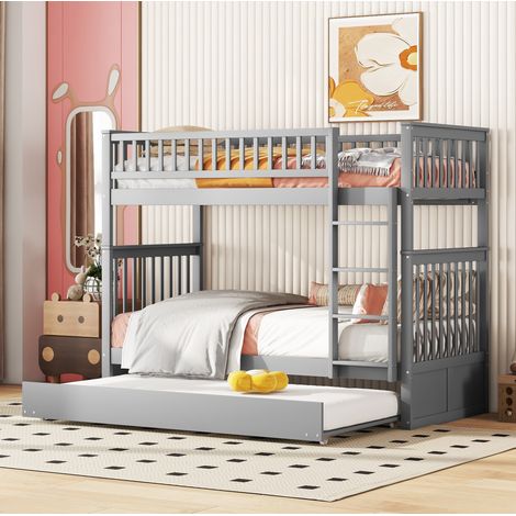 letto salvaspazio 90x200 estraibile con scala grigio OKMYHOME (1/5)