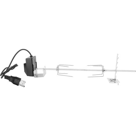 Kit de rôtisserie avec interrupteur étanche, moteur à rotation stable, grande capacité de charge, acier inoxydable, kit universel robuste, prise américaine 110 V (1/5)