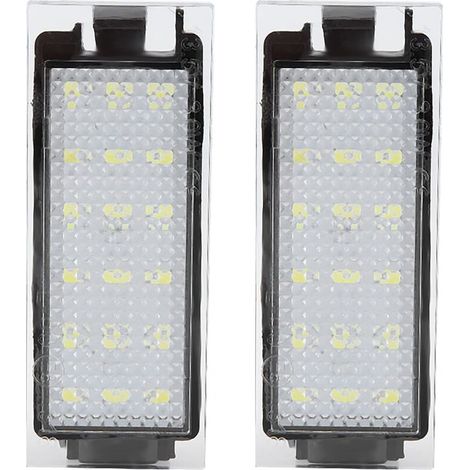 2 Pièces Éclairage Plaque Immatriculation Auto, Lampe de Plaque D'immatriculation Led de Voiture, 18PCS Perles Lumineuses LED, Compatible avec Clio III/IV Megane II/III (1/5)