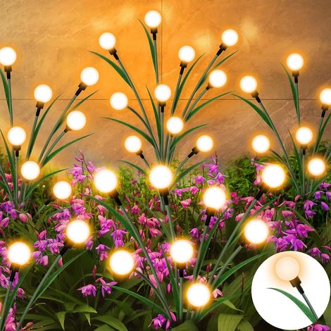 (1 lampe solaire de jardin avec 8 LED et une feuille en plus) Décoration extérieure, 12 LED, étanches, compatibles avec cour, allée, pelouse, terrasse (1/5)