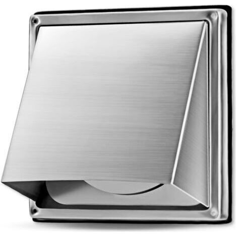 1 stainless steel ventilation grille with internal diameter 100 mm, with rain shield - drain guard - exterior wind shield - exterior 137 x 137 mm (1/4)