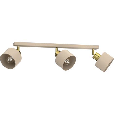 Plafonnier moderne 3 spots orientables beige et doré Parkla Luminex 3xE27 acier (1/5)