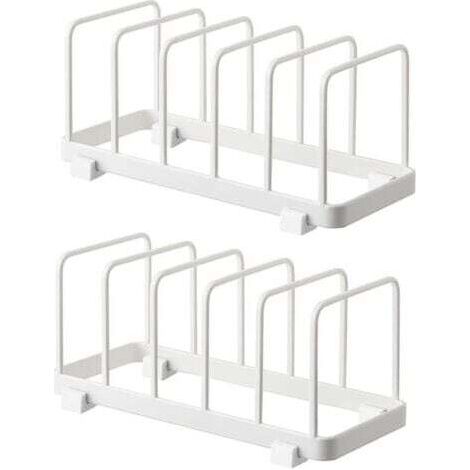 Tellerorganizer, Abtropfgestell, Tellerhalter, Tellerregal-Organizer, Schneidebrettaufbewahrung für Küchenarbeitsplatte und Schrank (Weiß, 2 Stück)