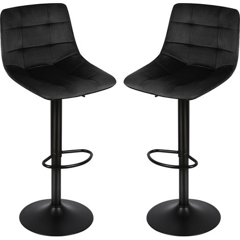 Haloyo® 2er-Set Barhocker, Hochstühle, höhenverstellbar, Metallgestell, drehbar, schwarz (1/5)