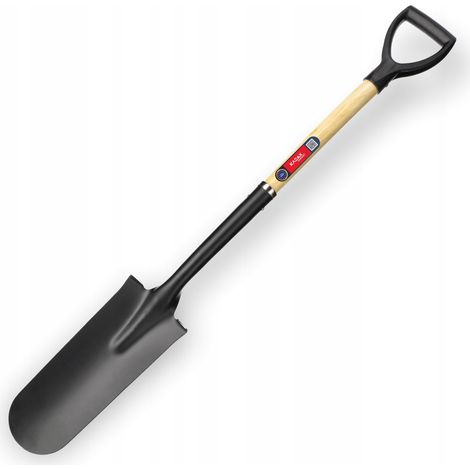 KADAX Spaten, Drainagespaten mit D-Griff, Schaufel aus Stahl, 120 cm