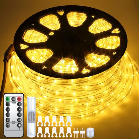 50M LED Tube Lumineux Exterieur Blanc Chaud Avec Télécommande 6 Modes d'éclairage Minuterie, 1800 LED Tuyau Lumineux Etanche IP65,Tuyau Lumineux LED pour Noël, Jardins (1/5)