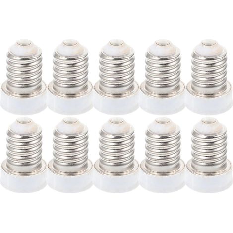 Lot de 10 adaptateurs pour ampoules E14 vers E12-2.7X1.8X1.8CM-White (1/4)