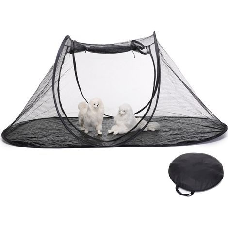 Katzengehege – Tragbares Outdoor-Zelt mit Tragetasche – 120 x 120 x 120 cm – Schwarz (1/5)