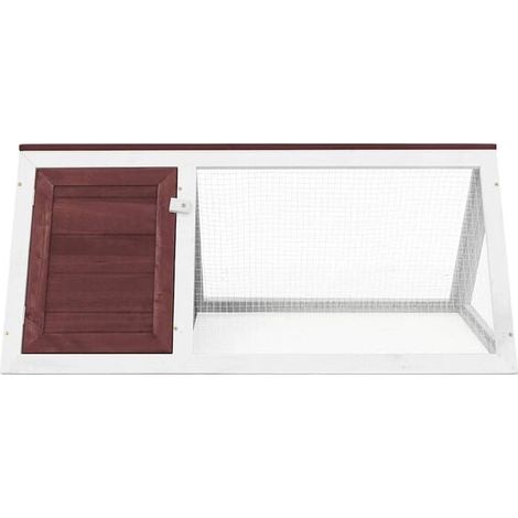 cage à lapin en bois brun (1/4)