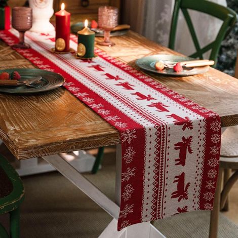 Christmas Table Runner Home Interior Christmas Decoration Merry Christmas Decorations New Year Birthday Accessories (1/5)