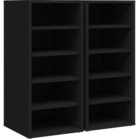 Scarpiera scarpiera mobile portaoggetti ingresso corridoio soggiorno set da 2 31,5 x 35 x 70 cm legno composito nero 020022134