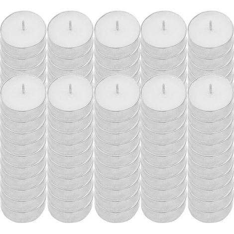 100 candele tealight bianche senza profumo (1/5)
