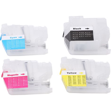 Packung mit 4 Ersatz-Tintenpatronen für die Drucker LC3017 BK, LC3017C, LC3017M und LC3017Y (1/5)