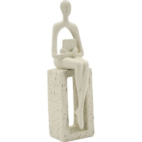 Statuette Déco Seule "Stons" 24cm Crème (1/5)