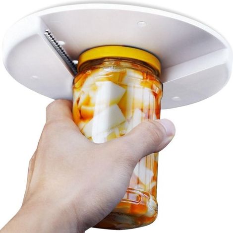Apriscatole da incasso - Apre tutti i coperchi senza sforzo - Ideale per anziani e persone con artrite - 18 cm - Apriscatole bianco