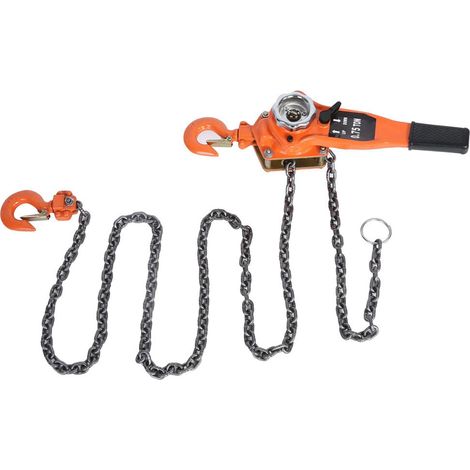 Palan à chaîne 0.75t orange levier à cliquet treuil manuel levage 3 mètres (1/5)