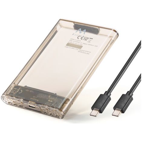 EW7068 caja para disco duro externo Caja externa para unidad de estado sólido (SSD) Transparente 2.5