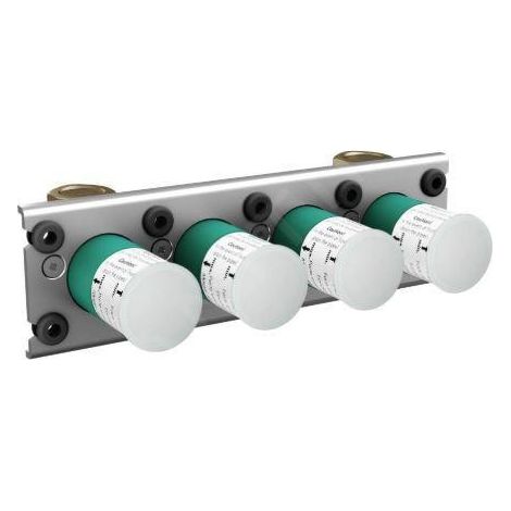 HG Ensemble de base thermostat à montage en surface/enencastré universel Axor 3 consommateurs chromé (1/2)