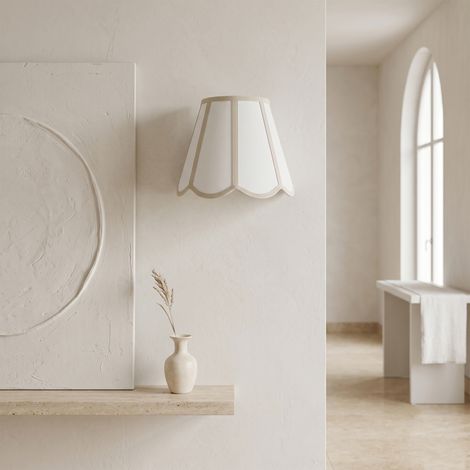 Aplique de Pared con Pantalla Blanca y Beige  Serie YARA (1/5)