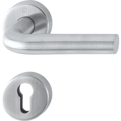 HOPPE® FH Drückergarnitur mit Rosetten Bonn FS-E150/42H/42HS, Edelstahl, 10721901 (1/2)