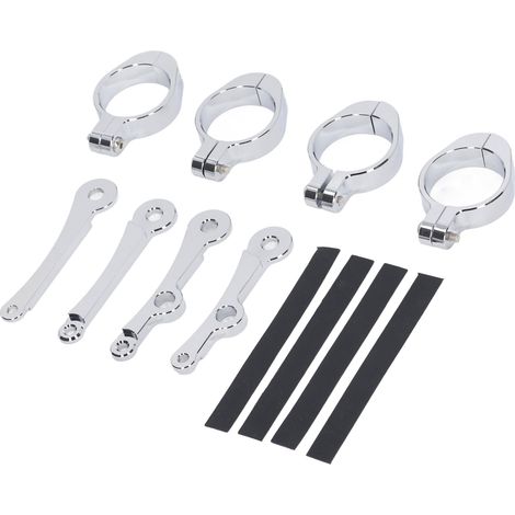 Motorradscheinwerfer-Halterung 39 bis 41 mm, glänzend silberfarbene Oberfläche, CNC-gefräst, Ersatzteil für Suzuki (1/5)