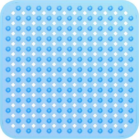 royaluxe-Tapis de douche carrés Tapis de bain antidérapants avec tapis de salle de bain de sécurité à ventouse, Tapis de douche pour enfants en caoutchouc antibactérien avec trous de drainage,53 × 53c (1/5)