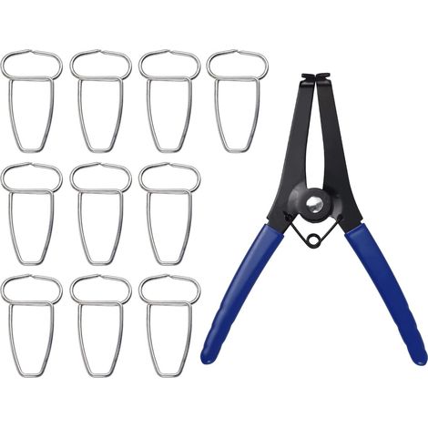 Pince à ressort avec 10 pinces à onglets - Outil de travail du bois - Pince à onglet et clips pour cadres, plinthes, coins à onglet composite (1/5)