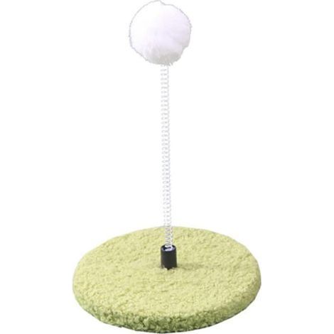 Interactive Cat Toy, Cat Tree with Spring Ball, Small Cat Tree, Sisal Scratching Post with Hanging Ball (Green) (1/4)