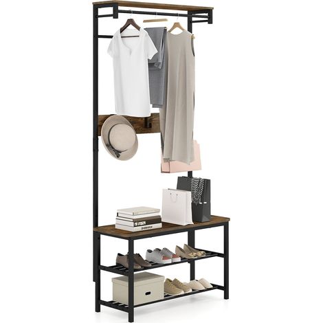 5-in-1 Flur-Organizer mit Sitzbank und Schuhaufbewahrung