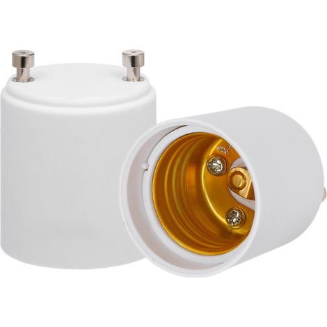 Lot de 2 adaptateurs GU24 vers E26/E27 pour ampoules LED. Matériau PBT ignifugé. Culot GU24 vers douille à vis standard E26/E27. (1/5)